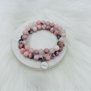 “Mom” Stone Beaded Bracelet